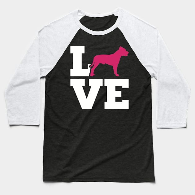 Pit Bull Love Baseball T-Shirt by Designzz